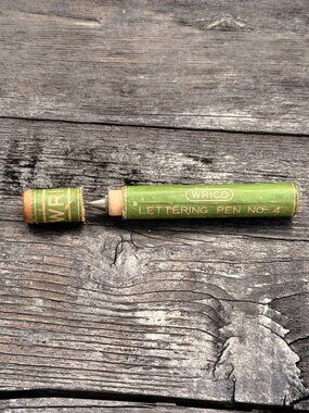 Wrico Lettering Pen No 4 Wood Case Vintage 1920s Drafting Drawing Cartography